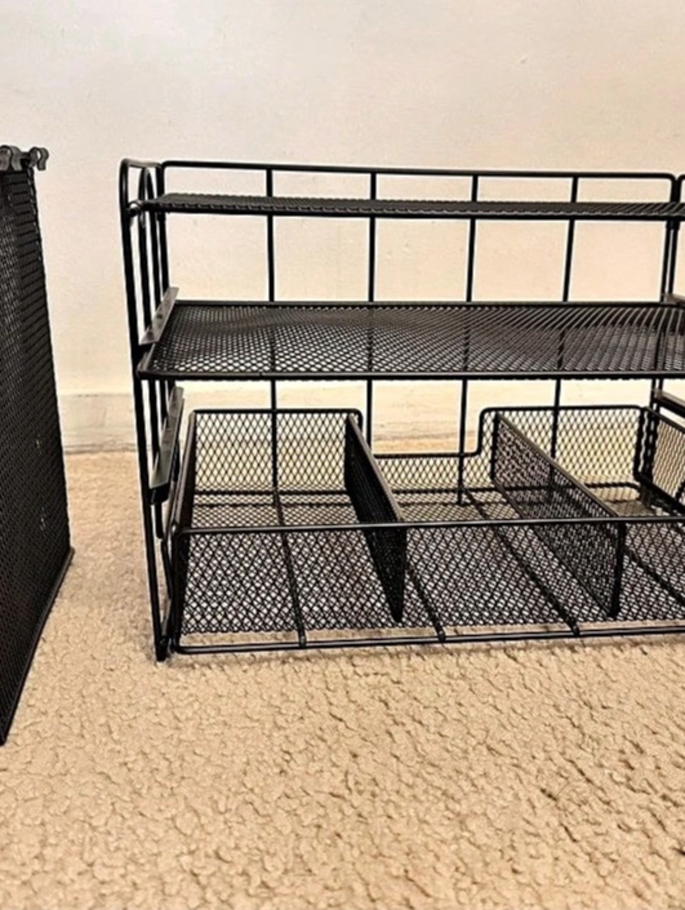Black Metal Desk Organizer